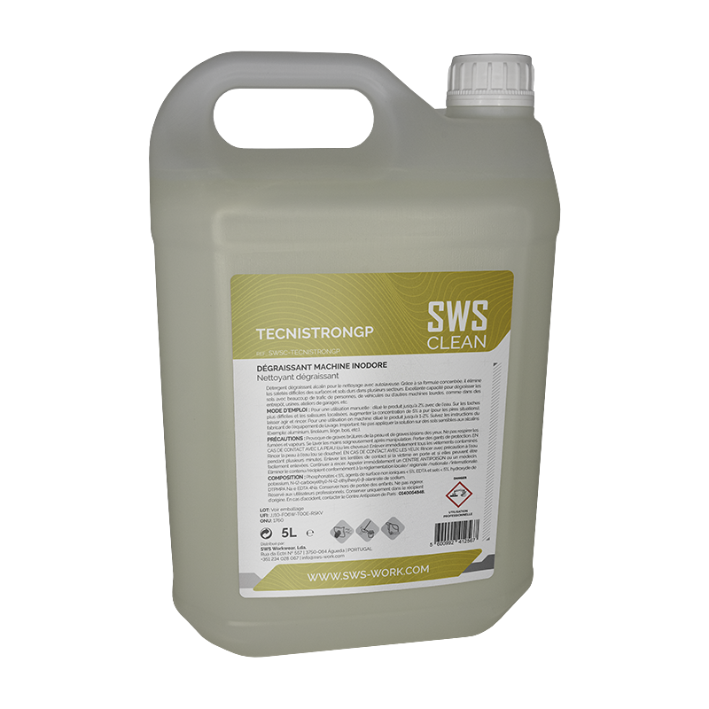 TECNISTRONGP 5 L – Dégraissant alcalin pour sols durs