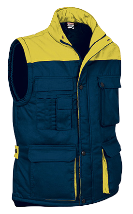 Gilet de travail rembourré multipoches bicolore