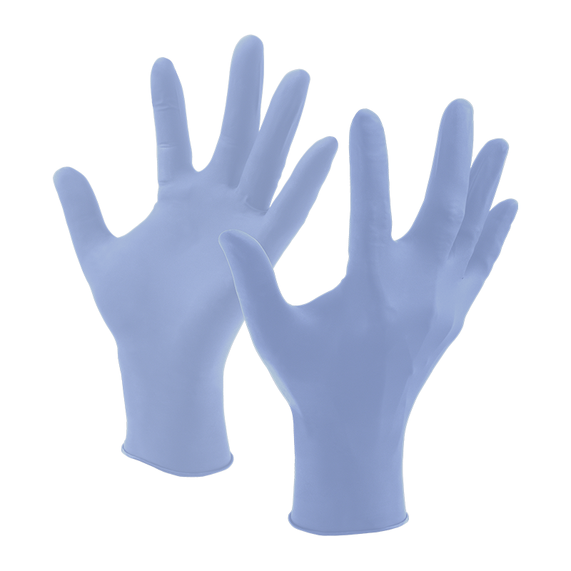 Gants nitrile jetables bleus