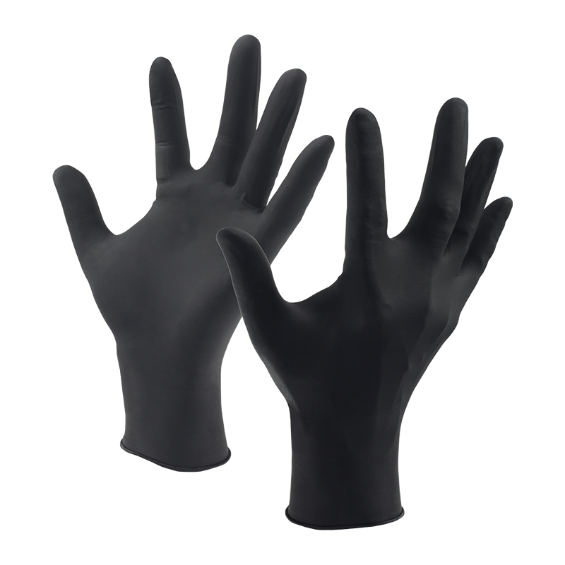 Gants nitrile jetables noirs ultra-résistants